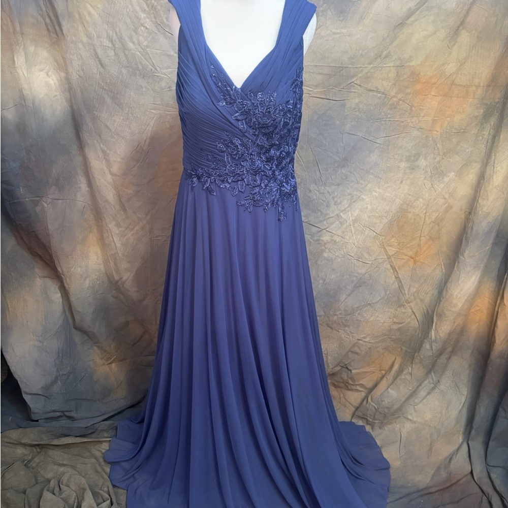Elegant Purple Maxi Dress with Floral Details
